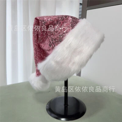 Santa Hat Sequin Christmas Hat Adult Xmas Party Christmas Home Decor - Image 1 of 4