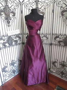 1217B BILL LEVKOFF 787 SZ 12 EGGPLANT $233 RHINESTONE ACCENT GOWN DRESS - Picture 1 of 15