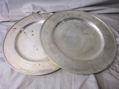 Lot of 2 William Sonoma Silverplated 13.25" Charger Plates - MSRP $50EA - Image 1 of 4