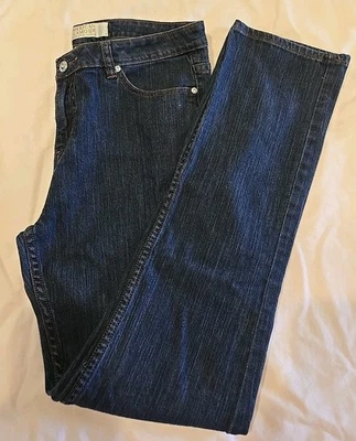 Jeans de American Glamour Badgley Mischka Pantalones de mezclilla elásticos de pierna recta 12 Foto 1 de 4