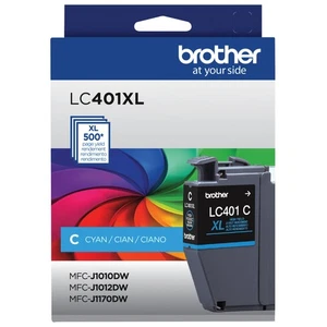 Genuine High Yield Cyan Ink Cartridge, LC401XLCS, Cyan and Black - Picture 1 of 3