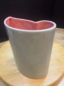 Vintage MCM Red Wing #B1412 Wave 7" hohe Vase in grau und rosa - Bild 1 von 11