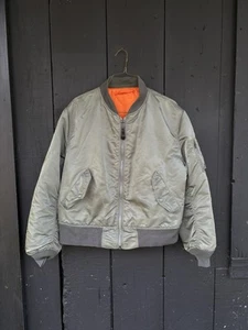 Alpha Jacket Men’s Flyers Reversible Bomber Large Ma-1 L 80s 90s Vintage USA - Picture 1 of 7