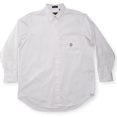 Camisa de vestir vintage Chaps Ralph Lauren para hombre 16,5 popelina algodón blanco cresta corona  Foto 1 de 4