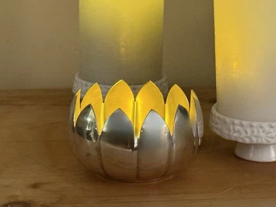 Cuenco de flores de loto vintage enchapado en plata Reed & Barton Foto 1 de 4