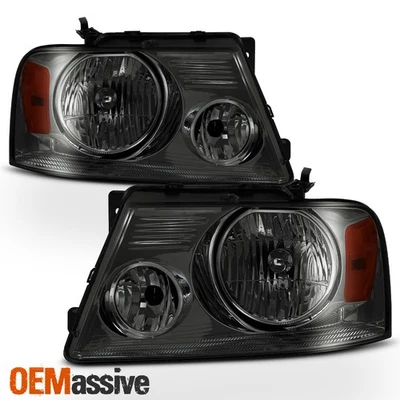 Fit 04-08 Ford F150 F-150 06 Lincoln Mark LT Smoked Headlights Replacement - Image 1 of 4