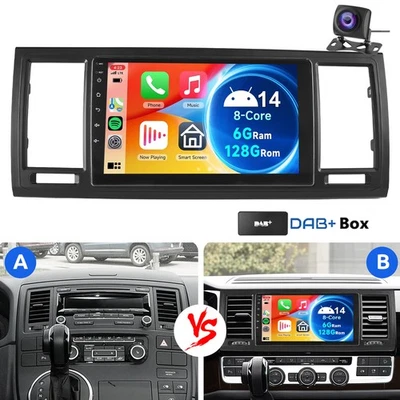 DAB+ 6+128G CarPlay Android14 autoradio Für VW T6 Transporter Multivan Navi QLED - Bild 1 von 4