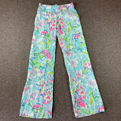 Lilly Pulitzer Womens Blue Pink Floral Pajama Pants Size XXS - Image 1 of 4