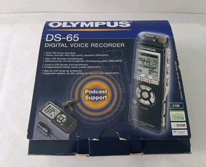 OLYMPUS DS-65 2GB DIGITAL VOICE RECORDER PODCAST SUPPORT BOXED COMPLETE UNUSED  - Picture 1 of 20