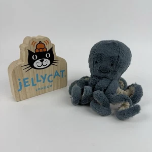 Jellycat Octopus Soft Toy Plush Blue Grey 5” Seated Sea Creature Animal - Picture 1 of 5