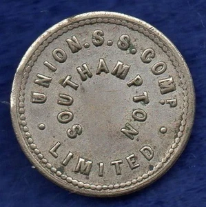 Hampshire, Southampton, Union Steam Ship Co 2d Token, Scarce (Ref. d1532) - Picture 1 of 2