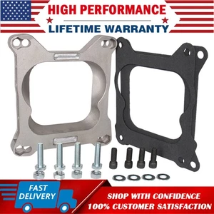 Carb Carburetor Adapter Plate 4bbl Quadrajet Holley AFB Demon Carter Edelbrock - Foto 1 di 12
