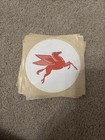 NOS Vintage Mobil Oil Flying Pegasus 4" Sticker Decal - Unused and Original