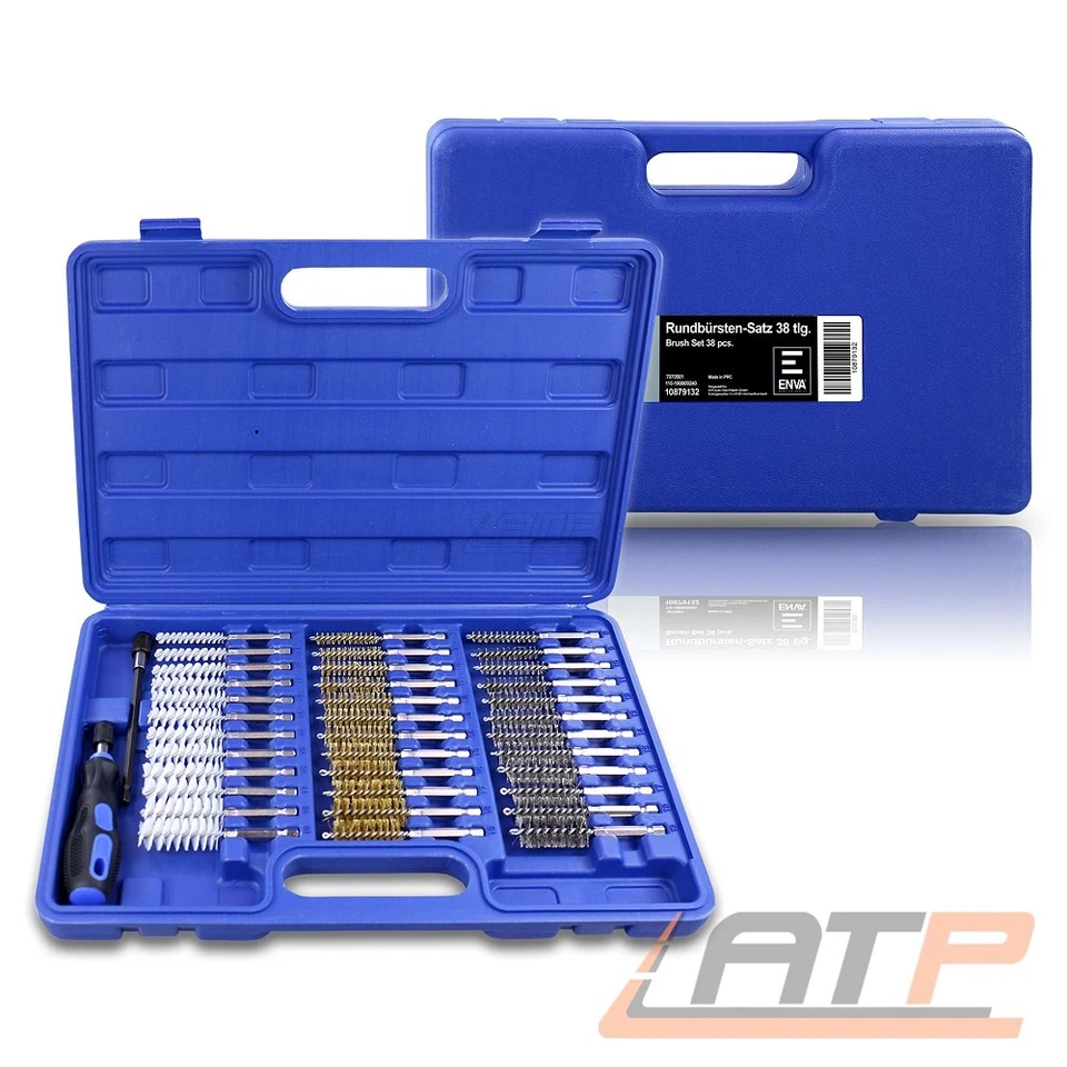 ENVA RUNDBÜRSTENSET 38-tlg REINIGUNGSBÜRSTEN ENTGRATEN KUNSTSTOFF MESSING DRAHT  - Bild 1 von 4