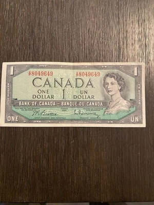 Канадская банкнота 1 доллар 1954 - Изображение 1 из 2