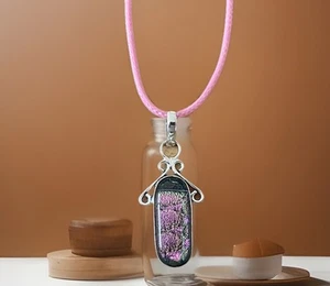 Collar colgante de vidrio dicroico - Chapado en plata de ley 925 - Nuevo - Imagen 1 de 4