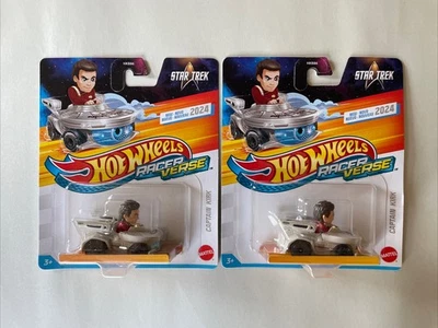 Lote de 2 Hot Wheels RacerVerse Captain Kirk Starship Enterprise Star Trek 2024 Foto 1 de 3