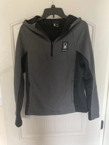 Spyder Men's 1/4 Zip Core Pullover Hoodie / Sweater / Heather Gray / SMALL - Picture 1 of 10