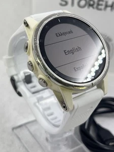 Garmin Fenix 5S Plus White with Carrara White Band Multisport GPS  010-01987-00 - Picture 1 of 8