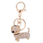 Fashion Dog Dachshund Crystal Purse Pendant Car Ring Gift Keychain Holder Key