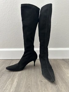 Gucci Suede Black Long Boots US Size 5.5 Authentic - Picture 1 of 19