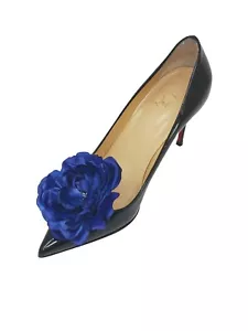 Blue Color Flower Clips for Shoes (2 pcs), Shoe Clips, Shoe Accessories - Picture 1 of 2