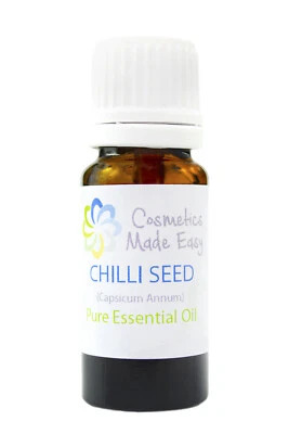 COSMETICS MADE EASY 10ml Chilli Seed Essential Oil (Oleoresin) (Capsicum Annum) Pure Aromatherapy