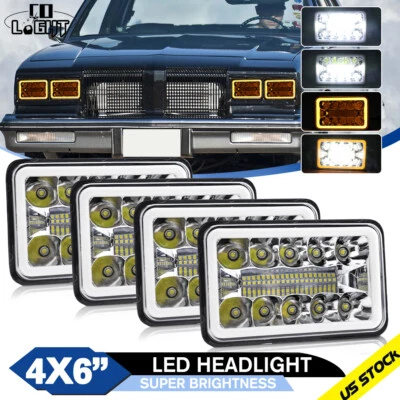 Faros LED cuadrados 4x6" halo de haz sellado alto/bajo para Cutlass 1980-1988 H4  Foto 1 de 4