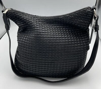 The Sak Elliot Lucca Woven Black Purse Bag Boho Chic Top Zipper Card Holder - Image 1 of 4
