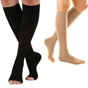 MEDICAL BELOW KNEE ANTI EMBOLISM DVT COMPRESSION STOCKINGS - All Sizes Socks UK - Picture 1 of 29