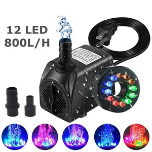 Bomba de agua sumergible con 12 luces LED 15W para fuente piscina jardín estanque pecera - Imagen 1 de 12