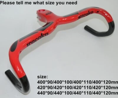 400/420/440mm Full Carbon Fiber Road Bike Integrated Handlebar with 28.6mm Stem  - Image 1 of 4