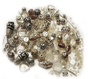 LOTE de cuentas sueltas kit de piezas de auriculares usar tal cual o mezclar combinación ~ Silver Clear Sparkle - Imagen 1 de 1