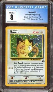 2000 Black Star Promos WotC Meowth #10 CGC 8 Pokemon - SCRATCHED SLAB - Picture 1 of 2