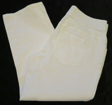 Maternity Announcements White Crop Pants Wide Elastic Waist Womens S 4/6