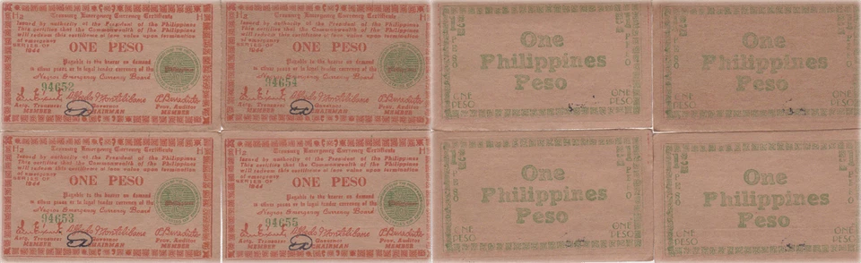 1944 Philippines Guerrilla Currency Negros Province 4 Consecutive XF/AU S673 - Image 1 of 1