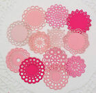 Petits napperons minuscules 12 pièces papier rose découpés album embellissement fabrication de cartes
