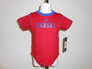 New-Mended- Kansas Jayhawks Infants size 3-6 Months (3/6M) Adidas Red Bodysuit - Picture 1 of 8