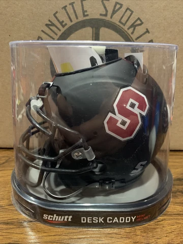 Stanford University Cardinal (Matte Black) NCAA Schutt Mini Helmet Desk Caddy Cover