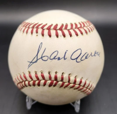 HANK AARON Signed Official MLB Baseball National League PSA DNA COA HOF Braves - Image 1 of 4