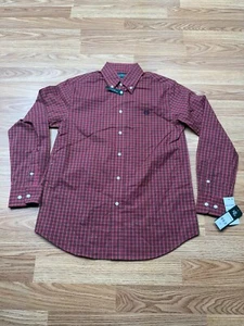 Lauren Ralph Lauren Big Boys Check Print Dress Shirt - Red/Black 16R - Picture 1 of 7