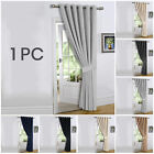Thermal Blackout Door Curtains Pair of Eyelet Ring Top Ready Made Window Curtain