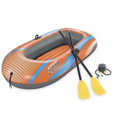 NEW Bestway 61142E Kondor 2000 Raft Set Inflatable Boat Orange - Image 1 of 4