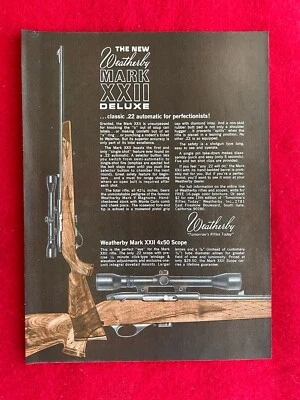 Vintage 1969 Print Ad Weatherby Mark XXII Deluxe .22 Automatic Rifle Ad - Image 1 of 4