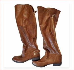 Mujeres Botas Altas en el Muslo Talla 8,5 M Cremallera Espalda Punta Redonda Larga Marrón Banboo - Imagen 1 de 12