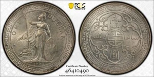 1902 B PCGS AU Detail | GREAT BRITAIN - Silver British Trade Dollar Coin #41120A - Picture 1 of 3
