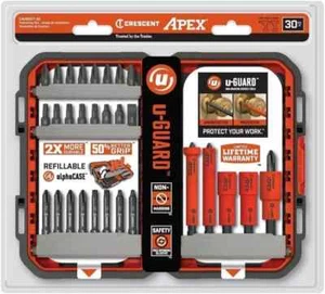 New Crescent CAUGSET-30 pc. Impact Driver Bit Set -U Guard- Free Ship - Picture 1 of 6