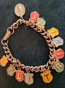 RARE!  Vtg 1960's HOLY TRINITY CHARM BRACELET W MIRACULOUS MEDAL Gold Tone - Picture 1 of 6