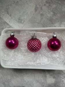 VINTAGE MERCURY GLASS SHINY BRITE CHRISTMAS ORNAMENT PINK - Picture 1 of 3