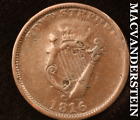 Irlande : 1835 Penny Token Wellington et Erin Go Bragh Dublin - Rare #V578